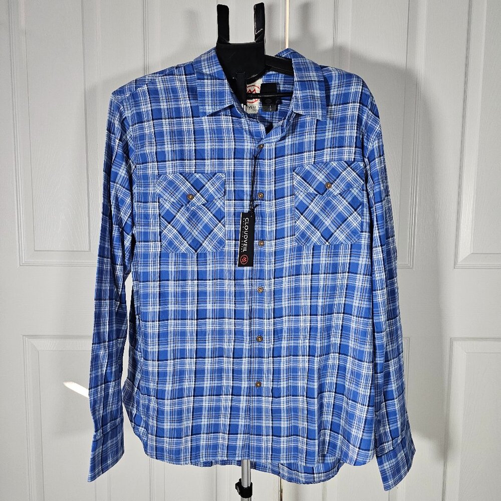 Cloudveil Womens Flannel Button up Shirt Galaxy 430 XXL